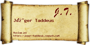 Jéger Taddeus névjegykártya